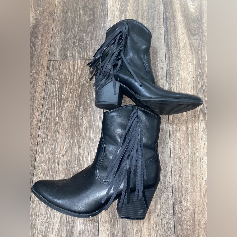Target Wild Fable Black Fringe Cowboy Ankle Boots